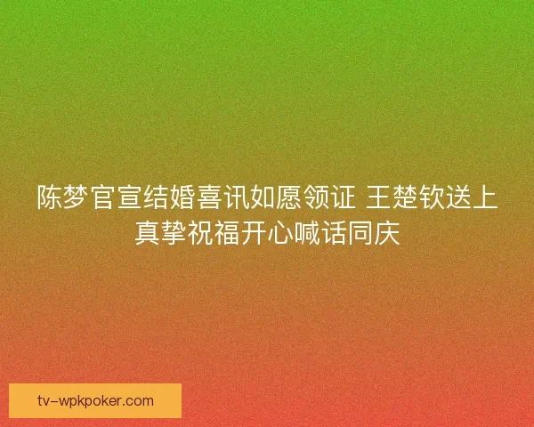 陈梦官宣结婚喜讯如愿领证 王楚钦送上真挚祝福开心喊话同庆