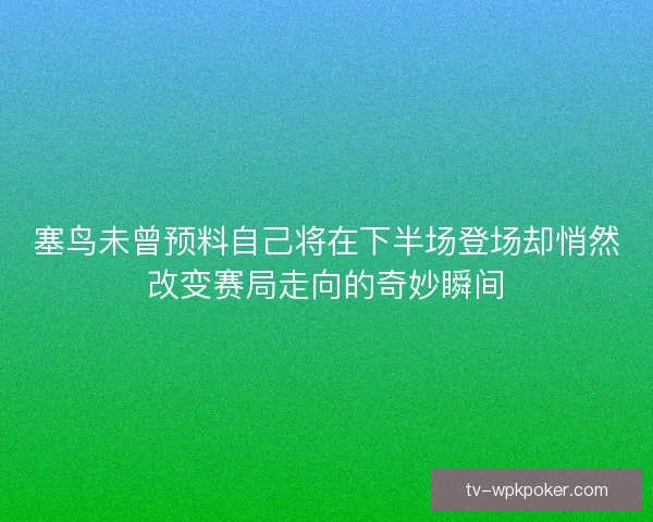 塞鸟未曾预料自己将在下半场登场却悄然改变赛局走向的奇妙瞬间